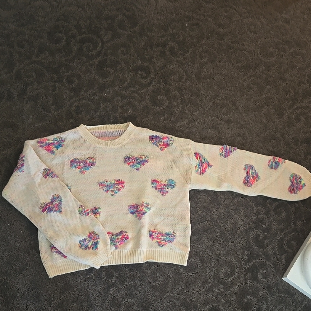 3D Colorful Heart Pattern Sweater - Perfect for Valentines Day